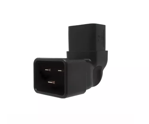 C19 naar C20 haakse netadapter, YL-3318L-2 IEC 60320-C19/20 haaks, onder/boven